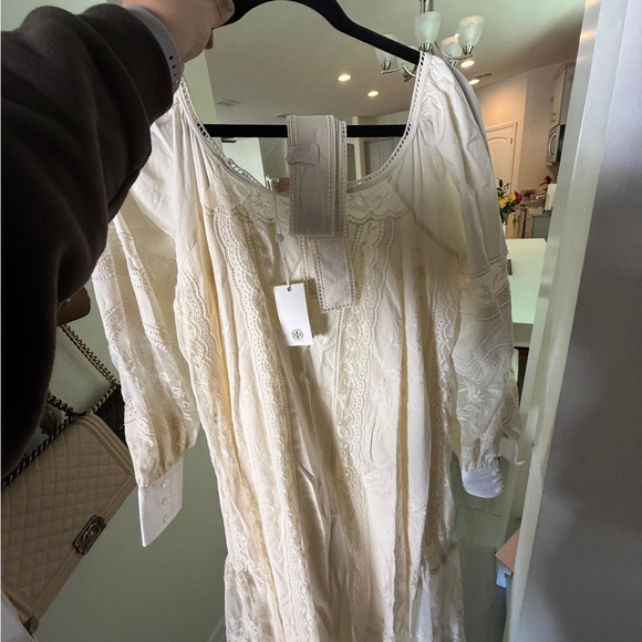 Elegant Cream Lace Dress - Picture 2 of 2